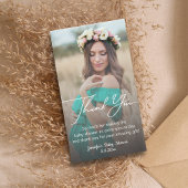 Elegant minimaal dank u baby shower vervaagd foto notitiekaartje