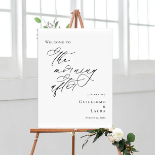 Elegant minimaal De Ochtend Na brunch welkom Poster