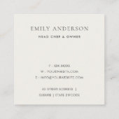 ELEGANT MINIMAAL FAUX GOLD SKIMMER CHEF CATERING VIERKANTE VISITEKAARTJE (Achterkant)
