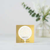 ELEGANT MINIMAAL FAUX GOLD SKIMMER CHEF CATERING VIERKANTE VISITEKAARTJE (Staand voorkant)