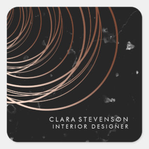 Elegant minimaal faux roos goud geometrische marme vierkante sticker