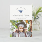 Elegant minimaal foto Afstuderen Pet Aankondiging (Staand voorkant)