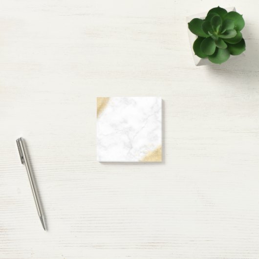 Elegant minimaal goudglitter witte marmer post-it® notes (Kantoor)