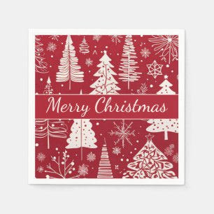 Elegant minimaal kerstboom vakantie patroon servet