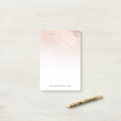 Elegant minimaal kopergoud roos glitter marmer post-it® notes (Op bureau)