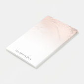 Elegant minimaal kopergoud roos glitter marmer post-it® notes (Schuin)