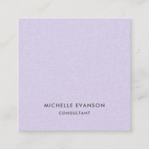 Elegant Minimaal Lavendel Paars Linnen Professione Vierkante Visitekaartje