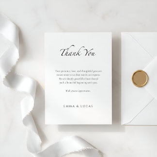 Elegant Minimaal | Luxe Zwart & Wit Bedankkaart