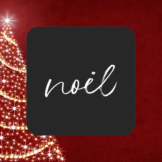 Elegant Minimaal Noel Kerstmis Vierkante Sticker