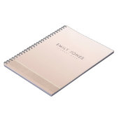 ELEGANT MINIMAAL ROOS GOLD SHIMMER PERSONALISEERD NOTITIEBOEK (Linkerzijde)