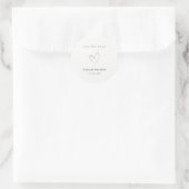 Elegant Minimaal Roze Hart Verjaardag Elke Leeftij Ronde Sticker (Tas)