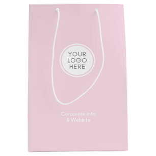 Elegant Minimaal Roze Logo Bedrijfs- Medium Cadeauzakje
