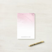 Elegant minimaal roze roze roze goud glitter marme post-it® notes (Op bureau)