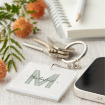 Elegant Minimaal Sage Groen Script Monogram