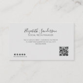 ELEGANT MINIMAAL SCRIPT UW QR-CODE-Visitekaartje Visitekaartje (Achterkant)