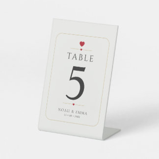Elegant Minimaal Trouwtafel Nummer Reclamebord Met Voetstuk