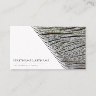 Elegant, minimaal wit, houten, grijs hout visitekaartje