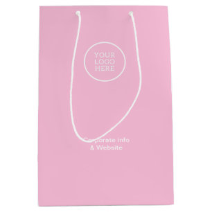 Elegant minimaal zakelijk roze Logo Corporate Medium Cadeauzakje