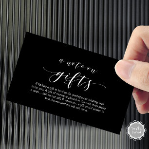 Elegant Minimaal, Zwart lettertype, Een opmerking Informatiekaartje