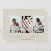 Élégant minimal 3 Fiançailles photo Faire-part (Devant / Derrière)