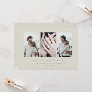 Élégant minimal 3 Fiançailles photo Faire-part