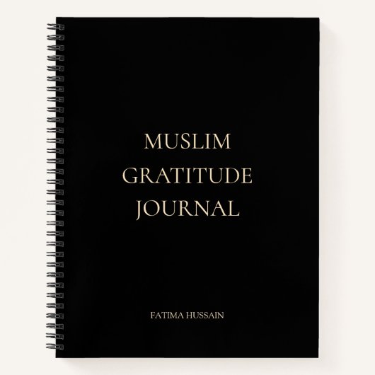 Elégant minimal Black Muslim Gratitude Journal (Devant)