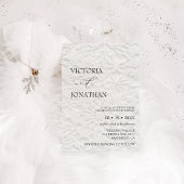Elegant Minimal Black & White Winter Wedding  Kaart