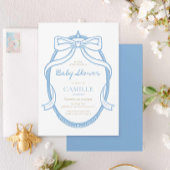 Elégant minimal Blue Boy Baby shower Invitation