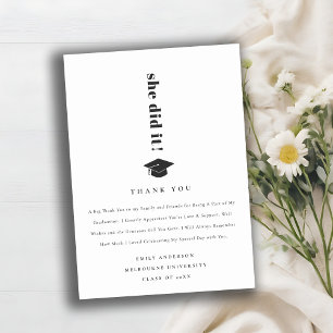 Elegant Minimal Bold Typography Gradup Bedankkaart
