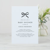 Elegant Minimal Bow Boy Baby Shower Invitation (Debout devant)
