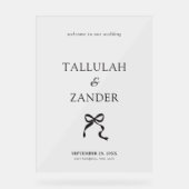 Elégant minimal Bow Mariage Welcome (Recto)