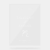 Elégant minimal Bow Mariage Welcome (Recto)