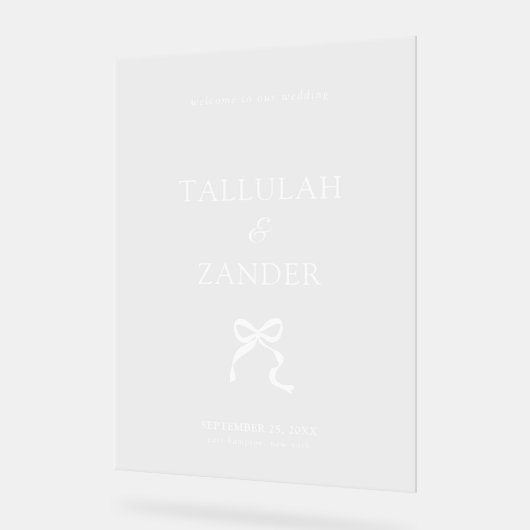Elégant minimal Bow Mariage Welcome (Angle)