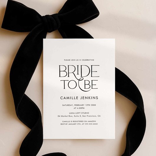Elegant Minimal Bridal Shower Invitation