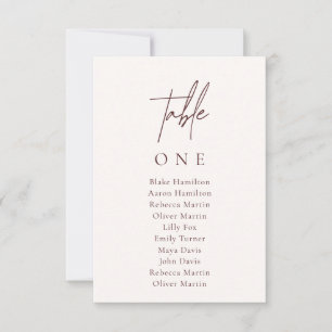 Elegant Minimal Bruiloft Zitkaart Tafelnummer