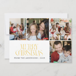 Elegant Minimal Christmas | Modern Family 4 Photo  Feestdagenkaart