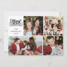Elegant Minimal Christmas | Modern Family 4 Photo  Feestdagenkaart