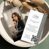 Elegant Minimal Consulting Coach Photo QR Code Visitekaartje