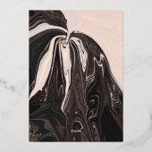 Elegant Minimal Geometric Black White Weddenschap Folie Uitnodiging (Achterkant)