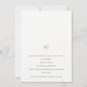 Elegant Minimal Gold Heart Photo Afstuderen Pet Aankondiging (Achterkant)