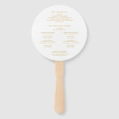 Elegant Minimal Gold Round Wedding Hand Fan Handwaaier (Achterkant)