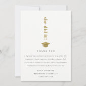 Elegant Minimal Gold Typography Gradup Bedankkaart (Voorkant)