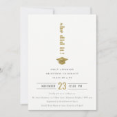 Elegant Minimal Gold Typography Gradup Kaart (Voorkant)