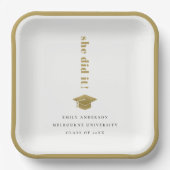 Elegant Minimal Gold Typography Gradup Papieren Bordje (Voorkant)