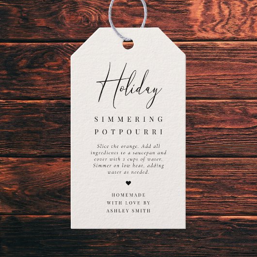 Elegant Minimal Holiday Simmering Potpourri Cadeaulabel