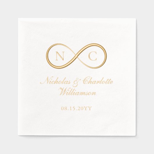 Elegant Minimal Infinity Love Monogram Wedding (Recto)