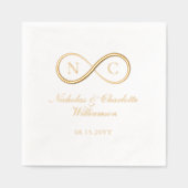 Elegant Minimal Infinity Love Monogram Wedding Folie Servetten (Voorkant)