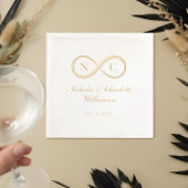 Elegant Minimal Infinity Love Monogram Wedding Folie Servetten
