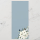 Elegant Minimal Ivory Floral Dusty Blue Wedding  Menu (Achterkant)