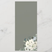 Elegant Minimal Ivory Floral Olive Green Wedding Menu (Achterkant)